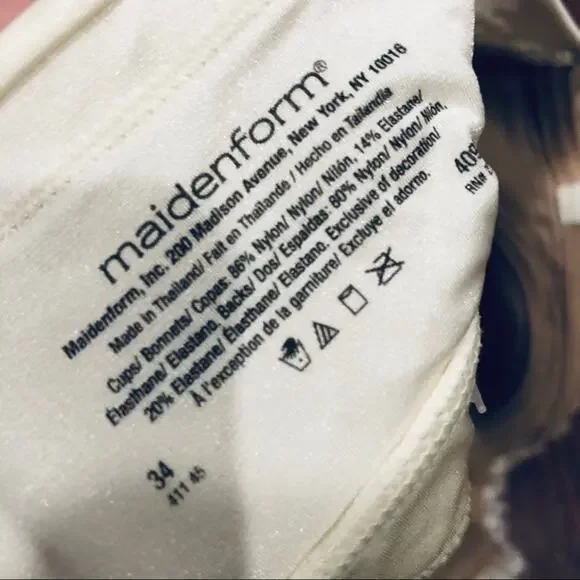 MAIDENFORM Bandeau Lace Bra Top (off white) - Picture 2 of 6